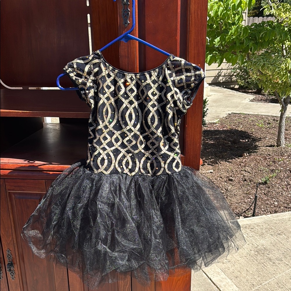 Revolution Kids Dance Costume in Black and Gold